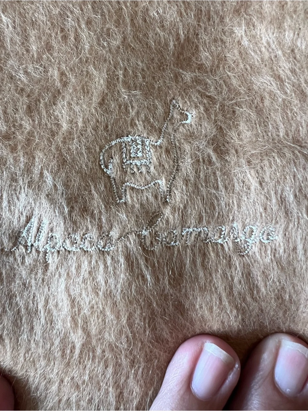 Alpaca Camargo Tan Fringe Scarf